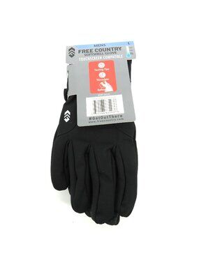 Free Country Mens Softshell Gloves Reflective Large Black NEW $40